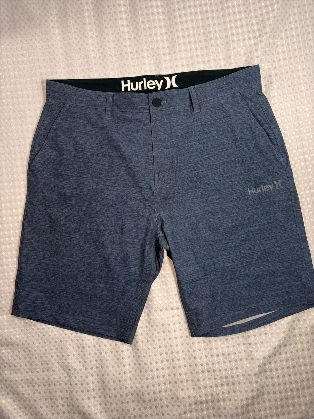 Hurley Men’s Blue Hybrid Walk Shorts Stretch Performance Casual Golf Surf Size36